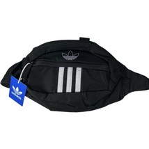 NWT Adidas Originals National 3 Stripes Unisex Waist Bag Fanny Pack Black White - £19.57 GBP