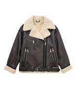 Stand Up Collar Long Sleeved Patchwork Fleece PU Trench Coat (**HALF OFF... - $57.08