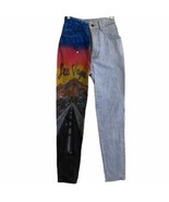 Vintage 90’s Y2K Las Vegas painted high rise PUSSHH design Unique Rare J... - $2,528.48 MXN