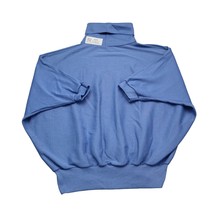 Casual Sweatshirt Womens Blue Half Sleeve Turtle Neck Knitted Pleated Pu... - $18.69