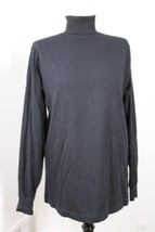 Lands End S 34-36 Men&#39;s Black Turtleneck Super-T Long Sleeve Cotton Shirt - £14.99 GBP