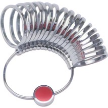 Jeweler&#39;s Large Finger Nickel-Plated Metal Ring Gauge US 16-24 with Half... - £9.99 GBP