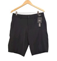 O Neil Shorts Mens 30 Black Hybrid Relaxed Fit Below Knee 21 Inch Flat Front - £17.29 GBP