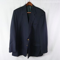 Botany 500 52L Navy Blue Gold 2 Button Wool Mens Blazer Suit Jacket Sport Coat - $82.49