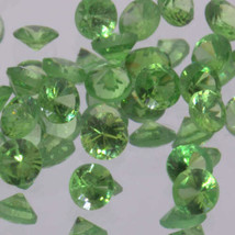 Tsavorite Green Garnet Untreated Machine Cut 2.0 mm Round Kenya VVS Gemstone - £2.49 GBP