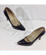 Garolini,Vintage, Made in Italy, Slip On Pump Heel Shoes,Black Leather,S... - £30.83 GBP