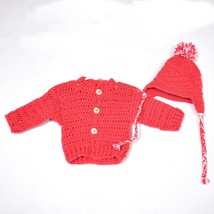 Handmade Baby Sweater and Hat Set Size Small 6-12 Months - £14.88 GBP