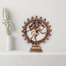 Idol Lord Shiva Dancing Natraj Murti Nataraja Shiv Statue Brass Metal 6.5 Inches - £47.47 GBP
