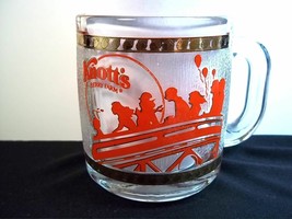 Knotts Berry Farm red &amp; gold textured souvenir glass mug roller coaster 8 oz - $6.13