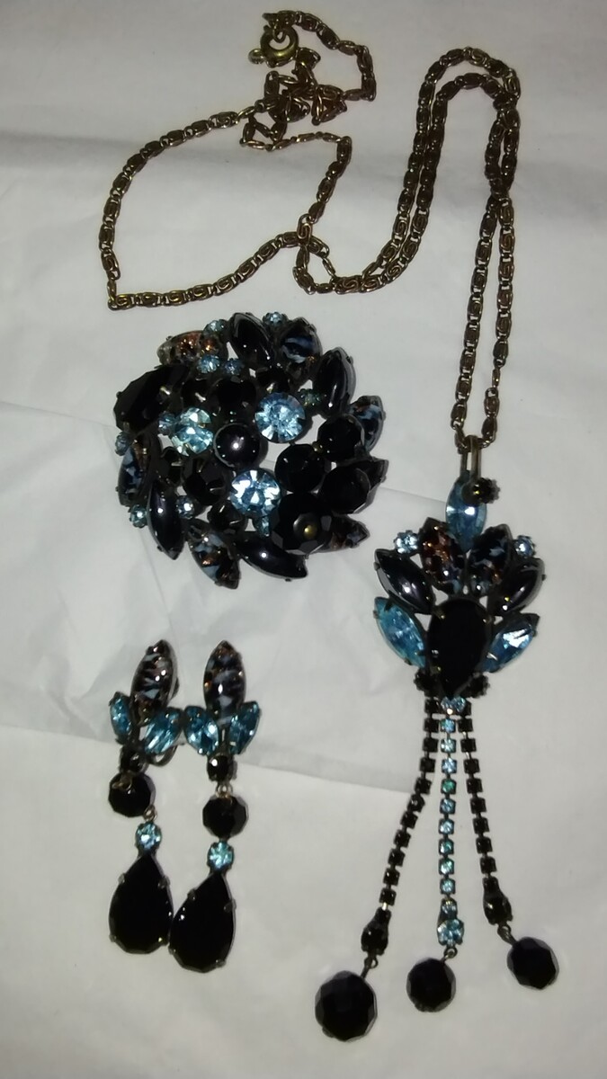 Foiled Art Glass Demi-Parure - Rare Find - $250.00