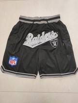 Las Vegas Raiders Football Shorts Vintage with Pockets Black Stitched S-3XL - £40.51 GBP