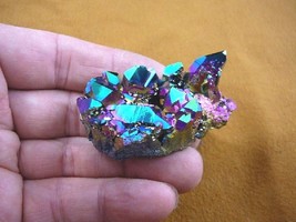 (R1-48) blue pink iridescent Aurora Crystal quartz titanium GEM gemstone Aura - £36.56 GBP