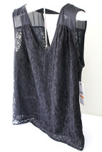 NWT Laundry by Shelli Segal L.A. Sexy Black Floral Lace V-Neck Blouse Top S $128 - £32.01 GBP