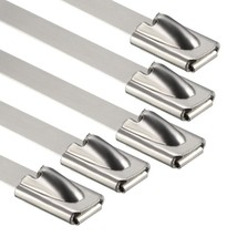 uxcell 24 Inches Stainless Steel Cable Zip Ties Multi-Purpose Metal Exhaust Wrap - £14.93 GBP
