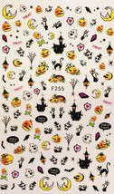 Nail Art 3D Decal Stickers pumpkin cat ghost skull bat spider web castle F255 - £2.70 GBP