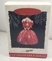 Hallmark Keepsake Ornament Holiday Barbie 1993 Collector&#39;s Series Red Dress - £13.85 GBP