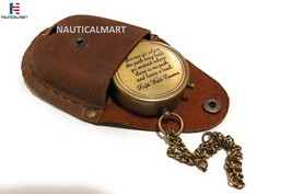 Ralph Waldo Emerson Quote Brass Compass Do not go Poem Compass with Leat... - $29.99