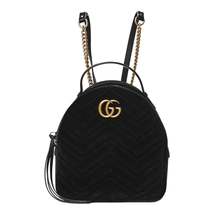 Gucci Velvet Matelasse GG Marmont Dome Backpack Black - £1,802.54 GBP