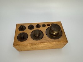 Small Vintage Brass Scale Weight Calibration Set NB3 - £15.17 GBP