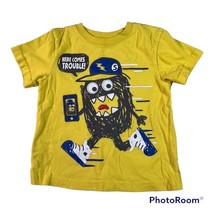 Garanimals Boys 2T Yellow &quot;Here Comes Trouble&quot; Short Sleeve Crew Neck  T-Shirt - £4.40 GBP