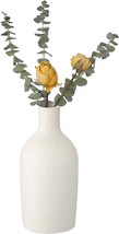 Ceramic White Vase For Home Decor 9&quot; Rustic Small Flower Vase For Pampas Grass - £32.06 GBP