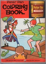 Peter Pan Coloring Book 1967-unused-32 pages-peanut butter promo item-G - £39.67 GBP