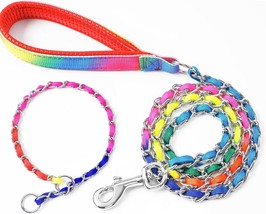 5 Foot Large Dog Chain Leash &amp; Training Choke Collar Colorful--FREE SHIP... - £11.12 GBP