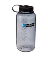 Nalgene Sustain 32oz Wide Mouth Bottle (Gray with Black Cap) Recycled Re... - $17.85