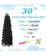 Ocean Wave Braiding Hair Curly Braiding Hair 30 Inch 2 Packs Thick Curly... - £10.39 GBP