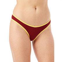 No Boundaries Women&#39;s Cotton Thong Panties Size 3XL Red W Yellow Trim NEW - £8.73 GBP