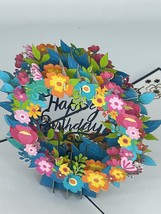 Happy Birthday Colorful Flowers 3D Pop Up Card - £9.58 GBP