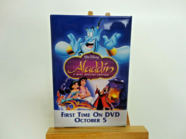 Aladdin Pin Button Badge 2004 Walt Disney First Time DVD promo Release - £3.79 GBP