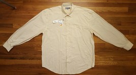 Hickey Freeman Yellow Gold White Long Sleeve Button Up Down Front Shirt XXL 2XL - £31.31 GBP