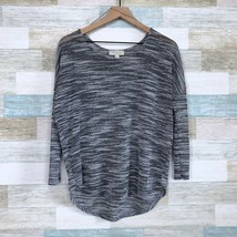 Olive + Oak Stretchy Textured Knit Dolman Top Gray Sheer Stitch Fix Womens Small - £10.27 GBP