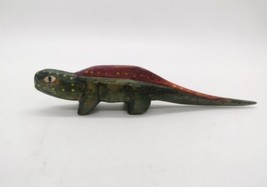 Vtg Small Hand Carved Lightweight Wooden Freestanding Iguana Lizard Figurine  - £6.06 GBP