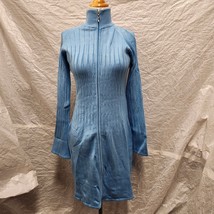 Essendi Women&#39;s Light Blue Long Sleeve Turtleneck Silk Blend Dress, Size M - £38.91 GBP