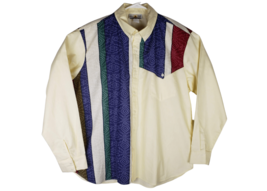 KODA SUNSET Vintage Yellow Multicolor Aztec Striped Men&#39;s Western Shirt ... - £55.19 GBP