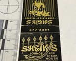 Matchbook Cover Sheik’s Lounge and Stark House restaurant  Orlando, FL  gmg - $12.38