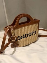 Snoopy Joint Hand-Held Tote Bag Women&#39;s Summer 2023 New Trendy Straw  Messenger  - £129.67 GBP