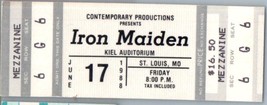 Iron Maiden Untorn Concerto Ticket Stub Giugno 17 1988 St.Louis Missouri - £43.33 GBP