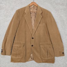 Carl Michaels Sport Coat Mens 42R Brown Corduroy Elbow Patch Japan FLAW - $34.60