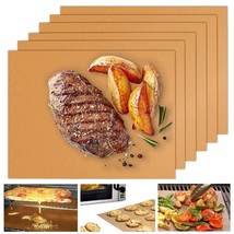 Copper Grill Mats for Outdoor Grill  Set of 6 Heavy Duty Grill Mats  Non Stick - £11.93 GBP