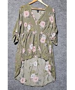 Torrid Lexie Olive Floral Babydoll Challis Tunic Top Blouse Plus Size 2X - €25,57 EUR
