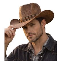 VTG Rubens Tooled Leather Cowboy Hat 1970s Western Floral Large USA - $222.70