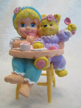 Mattel 1994 Baby and Teddy Bear High Chair PVC TOY FIGURE - Cake topper - $5.99