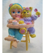 Mattel 1994 Baby and Teddy Bear High Chair PVC TOY FIGURE - Cake topper - £4.69 GBP