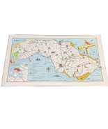 VERY NICE, Vintage Colored map of the Schouwen-Duiveland Netherlands 60s... - $36.25
