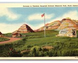Theodore Roosevelt Memorial Park Badlands North Dakota Unp Lino Cartolin... - $3.36
