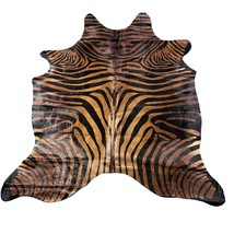 Reverse Brown Zebra (shiny hair) Size: 7x6.5 feet D-820 - £198.30 GBP