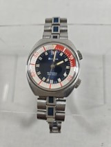 Rare Vintage 1970s Bulova Diver Automatic Watch Runs Stainless Dual Crown 900953 - £438.60 GBP